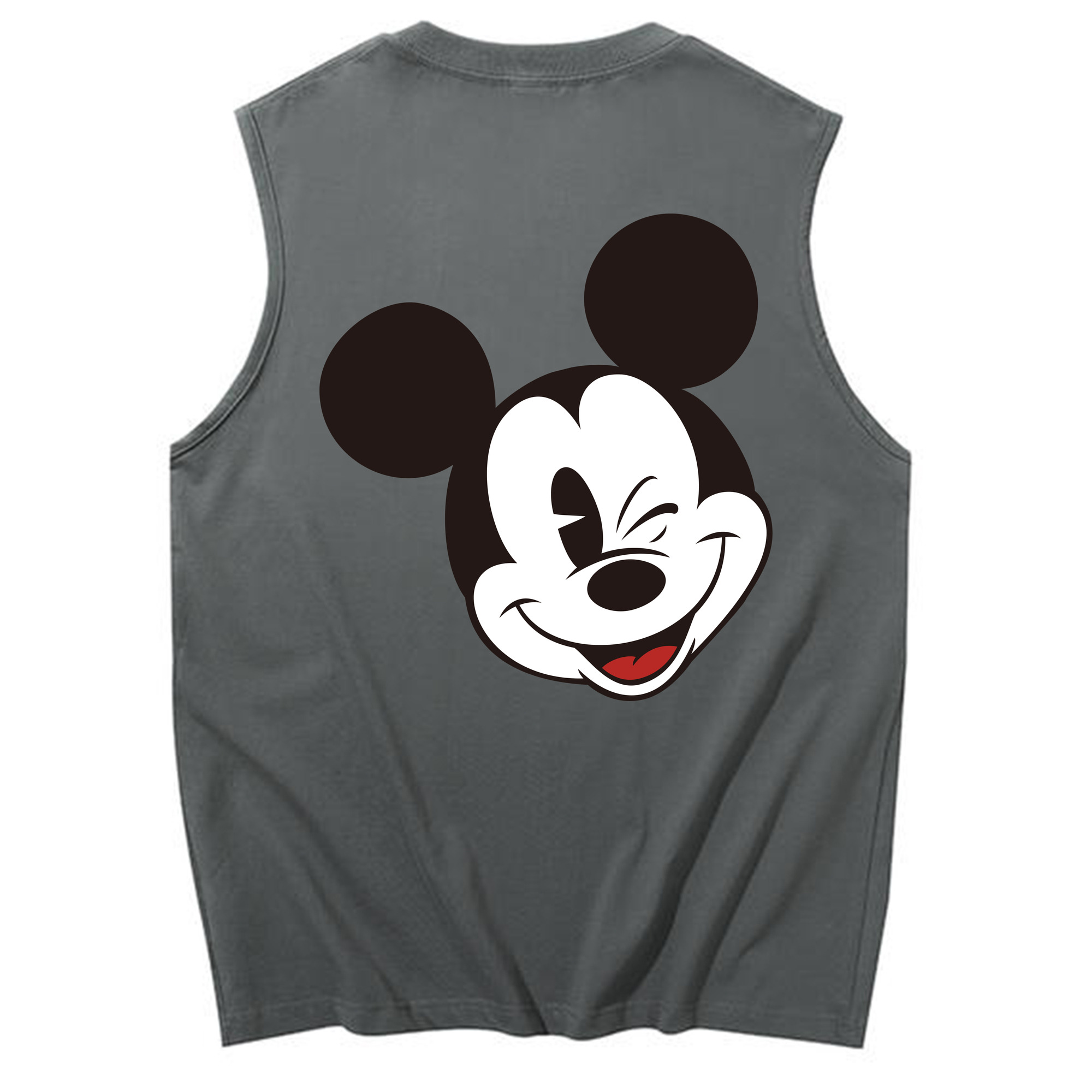 ミッキーマウス Mickey Mouse コットン100％タンクトップ（背面プリント）